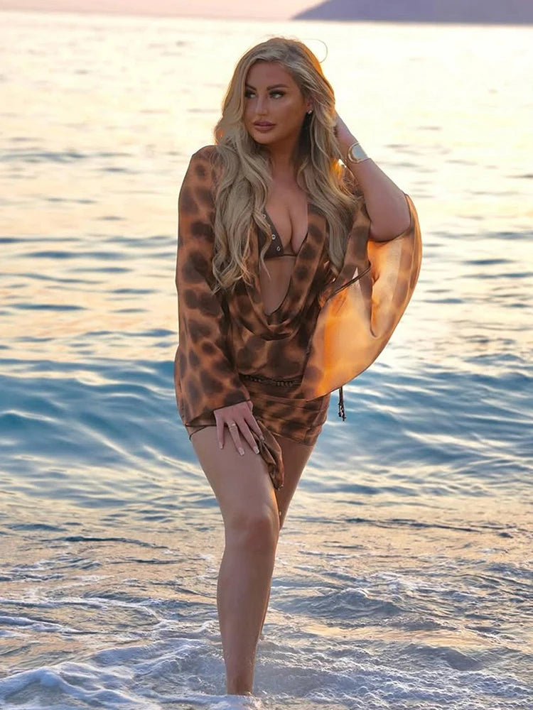 Fashion Patchwork Dress Women Autumn New Trend Swing Collar Full Sleeve High Street Wild Style Hipster Mini Bodycon