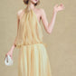 Irregular Hem Elegant 2026 Summer Fashion Draped Dress Women Sleeveless Mesh Chic Birthday Party Gown Vacation Vestidos