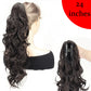 Synthetic Claw Clip Ponytail 18Inch Long Wavy Black Brown Heat Resistant Type Layered Horse Tail  Hair Extension