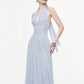 Backless Fashion Draped Maxi Dress Women Halter Bandage Tassel v-Neck Sleeveless Birthday Party Elegant Chic Vestidos