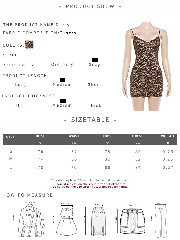 Sexy Sling Dress Woman Lace Patchwork Low-Neck Backless Sleeveless Skinny Peach Hip High Street Fashion Mini Bodycon