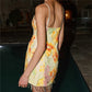 Women Sequin Floral Print Cami Mini Dress Sexy Spaghetti Strap Rhinestone Tassel Bodycon Dress Summer Party Clubwear