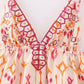 Boho Beach Floral Print Embroidery Camis for Women Tops Casual Deep V Neck Sleeveless Backless Tassel Strap Top Summer