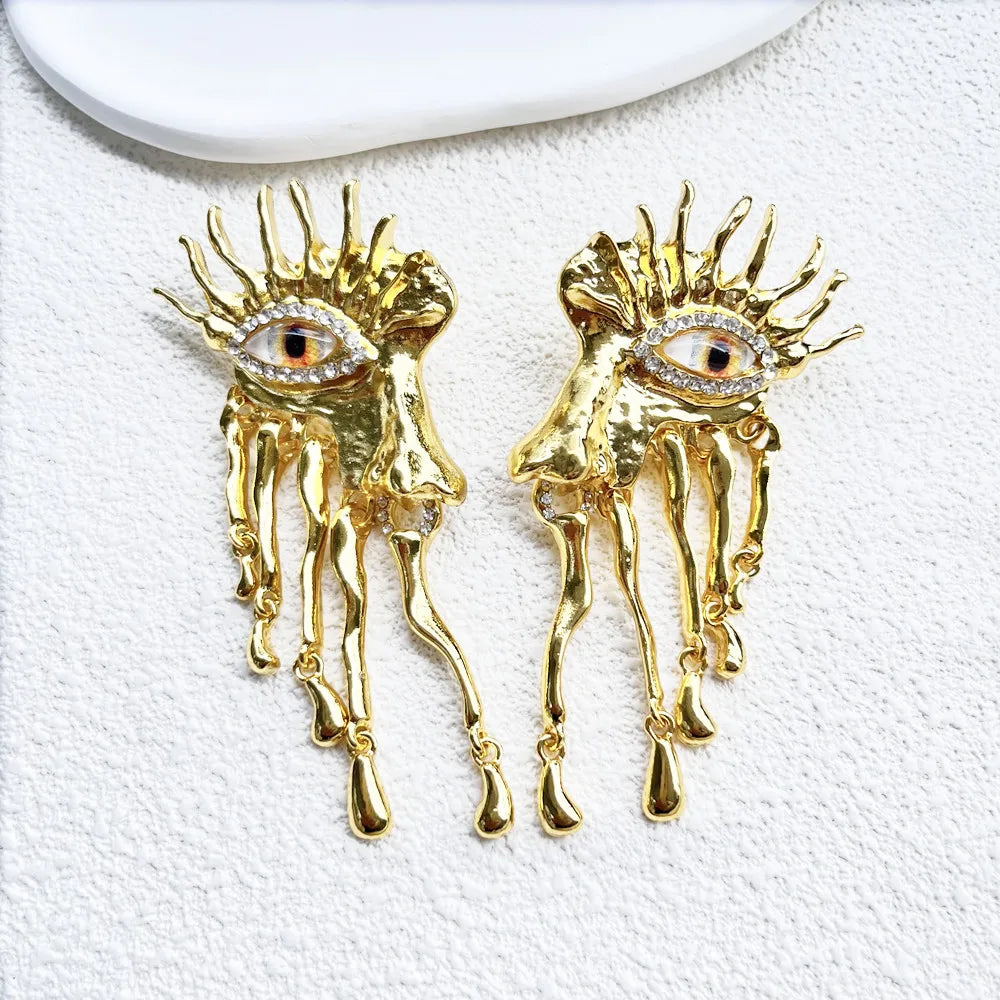 Baroque Style Vintage Resin Big Eyes Dangle Earrings For Women Jewelry New Arrival Fashion Exaggerated Lady Ears' Accessories