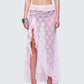 Women Asymmetrical Lace Flowy Skirt Vintage Long Skirts High Waist Ruffle Midi Aesthetic Ladies See Through Beach Skirts