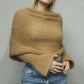 Knitted Shrug Cross Backless Sweater Casual Long Sleeve Off The Shoulder Top for Woman Clothing