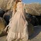 Women Sheer Chiffon Ruffle Trim Long Sleeve Maxi Cover Up Dress Tie Waist Flowy Kimono Robe for Beach Vacation