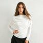 Elegant Draping Mesh Long Sleeve Tops for Woman Clothing Casual Solid Color Fitted T Shirts Fall 2026