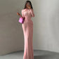 Long Sleeve Pleated Maxi Dress Elegant Woman Clothing Evening Wear Party Dresses Fall Winter