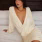 Deep V Neck Long Batwing Sleeve Sexy Mini Dress Women Elegant Draped Wrap Ruched Waist Bodycon Club Party Dresses