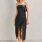 Satin Lace Slip Dress for Women Y2k Backless Asymmetrical Tube Dress Summer Sleeveless Going Out Dresses Party Clubwear