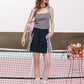 2024 summer new arrival Cyan lace stitching A-line casual sports breathable workwear skirt for women
