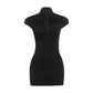 Hollow Short Sleeve Mini Bodycon Dress Summer 2026 Fashion Trends Woman Sexy Black Dress Club Wear