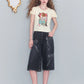 2025 Summer New Arrival Sweet Cool Faux Ice Silk Bubble Sleeve Printed Knit Sweater Women‘s’ Fit Short Sleeve Top
