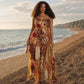 Leopard Print Mesh Splicing Sleeveless Maxi Dress Woman Fashion 2026 Sexy Summer Dresses