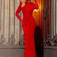 Christmas Maxi Dress Women Elegant Y2K Long Sleeve Shoulder Padded Bandage Ribbon Sexy Elegant Skinny Stretch Bodycon