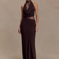 Lace Hollow Out Backless Sexy Maxi Dress Women Gown Elegant Sleeveless High Waist Ruched Bodycon Club Party Long Dress