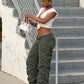 Casual Fashion Long Pants Woman Button Low-Waist Folds Design Hot Girls High Street Versatile Style Classic Buttoms