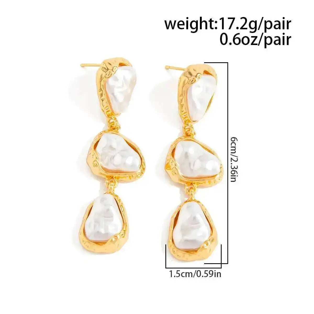 Elegant Imitation Pearl Water Drop Long Tassel Earrings for Women Trend Retro Pierced Dangle Earrings Wedding Jewelry