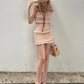 Plait Patchwor Dress Women Elegant Skinny Y2K Chic Strapless Summer Trend Sweet Birthday Party Street Mini Bodycon