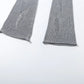Low Rise Flare Pants Streetwear Trendy Hollow Hole Knitted Slim Trousers Women See Through Clothes