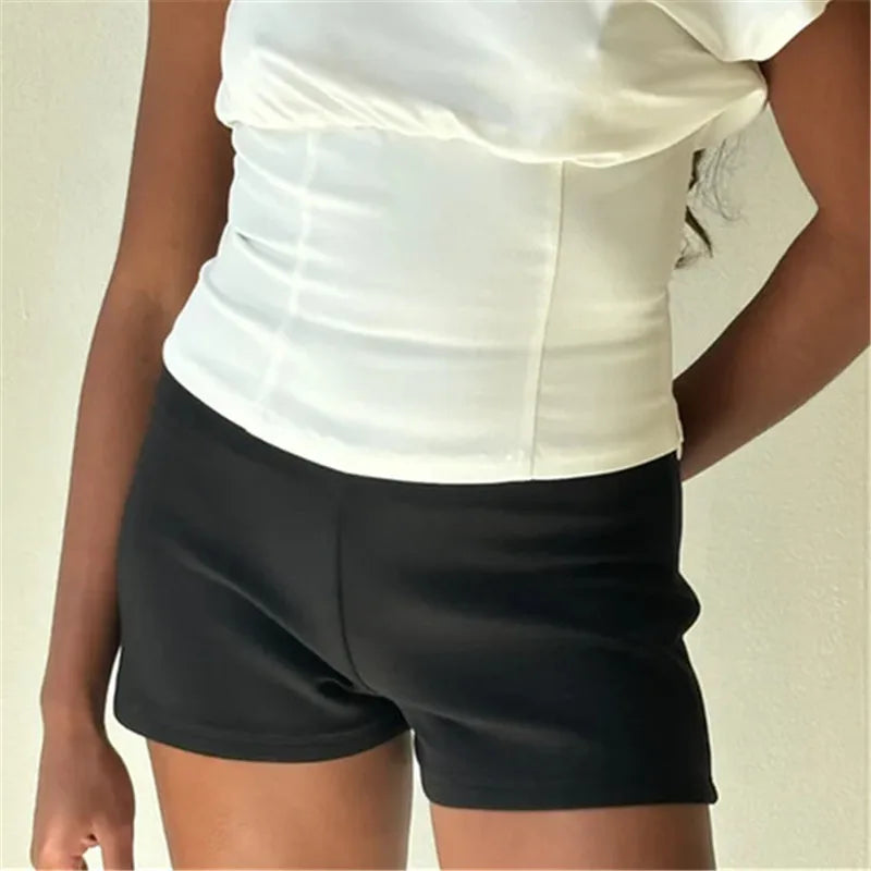 Stretch Y2K Athletic Shorts for Yoga Running Exercise Slim Fit Short Pants Women High Waisted Mini Shorts for Summer