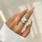 Vintage Gothic Geometric Metal Rings for Women Trend Boho Flower Irregular Circular Couple Ring Wed Jewelry Accessories New