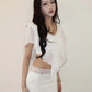 Elegant 2 Piece Set Women Fashion Trend Mesh Ruffled V-Neck Top+Lace Patchwork Long Skirt Sweet Chic Party Club Suits