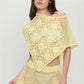 Floral Crochet Knit Triangle Poncho Top Women Hollow Out Off Shoulder Wrap Cover Up Casual Summer Bikini Beach Top
