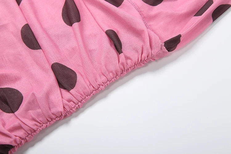 Polka Dot Print Vests Women Backless Halter Bandage Folds Sexy Midnight Hottie Music Festival Party Classic Streetwear