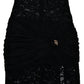 See Through Lace Sexy Black Dresses Women Hollow Out Sleeveless High Split Long Dress Party Club Outfits