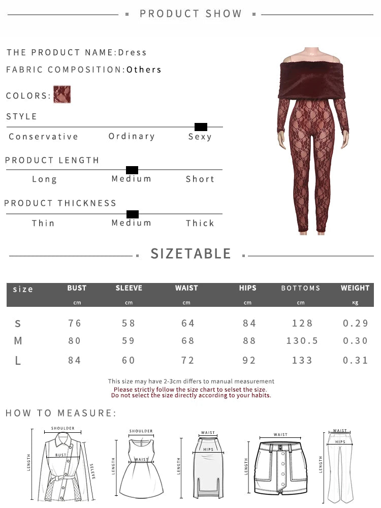 Patchwork Faux Fur Collar Jumpsuits Women See Through Skinny Sexy Midnight Coquett Fashion Street Wild Classic Outfit