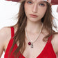 Women's Red Heart Cutout Knit Cami Top, Crochet Flower Buttons with Distressed Hem, Boho Casual Summer Tank Top