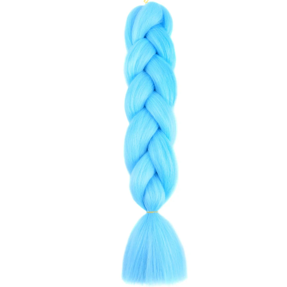 24 Inch Jumbo Box Braids Extensions Synthetic Braiding Hair DIY Hair Braids For Children Pink Purple Yellow Gray