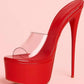 Summer New Women's Thick Bottom, Fine High Heels, Toothed Cool Slippers, Fashion Show, Party, Ultra High Heel Sandals