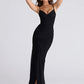 Spaghetti Strap Backless Sexy Maxi Dress Women Gown Fashion Black Off-shoulder Sleeveless Split Club Party Long Dress