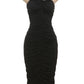 Ruched Maxi Dress Women Sexy Thigh Sleeveless Backless Fit One Shoulder Midnight Birthday Party Banquet Chic Vestidos
