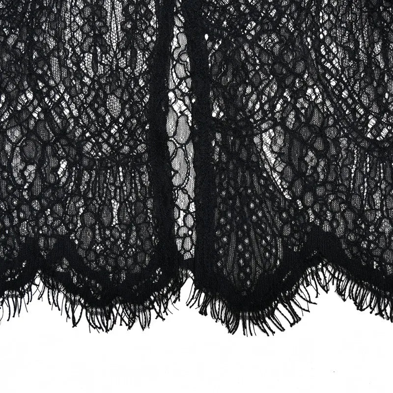 Little Black Dress with Lace Shawl High Quality Short Sleeve Backless Mini Dresses for Woman Club Outfits