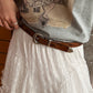 Simple Versatile Semi-Circle Metal Buckle Belt Retro Vintage for Women