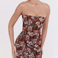 Off-shoulder Backless Print Mini Dress For Women Robe Fashion Strapless Sleeveless Bodycon Club Party Printed Dress