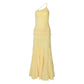 One Shoulder Backless Frilly Long Dresses Yellow Elegant Dresses for Woman Summer Vacation Outfits