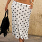 White Polka Dot Printed Midi Skirt Summer 2026 Ladies Skirts Elegant Vintage Woman Clothing