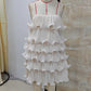 Women Summer Sleeveless Spaghetti Strap Dress Solid Color Chiffon Tiered Ruffled Mini Party Dress Vacation Streetwear