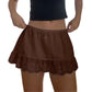 Women Y2k Lace Trim Mini Skirt Floral Eyelet Embroidery Half Slip Underskirts Cute Low Rise Summer Skater Skirt