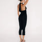 Women's Y2K Sexy Halter Neck Backless Deep V Neck Ruched Bodycon Capri Length Jumpsuit Solid Color Slim Fit Streetwear