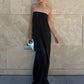 Metal Buckle Patchwork Dress Women Fashion Classic Backless Sleeveless Elegant Chic Banquet Party Street Maxi Bodycon
