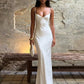 Low-Neck Satin Maxi Dress Women Sleeveless Slim Chic Wedding Party Elegant Vacation Summer Fashion Classic Vestidos