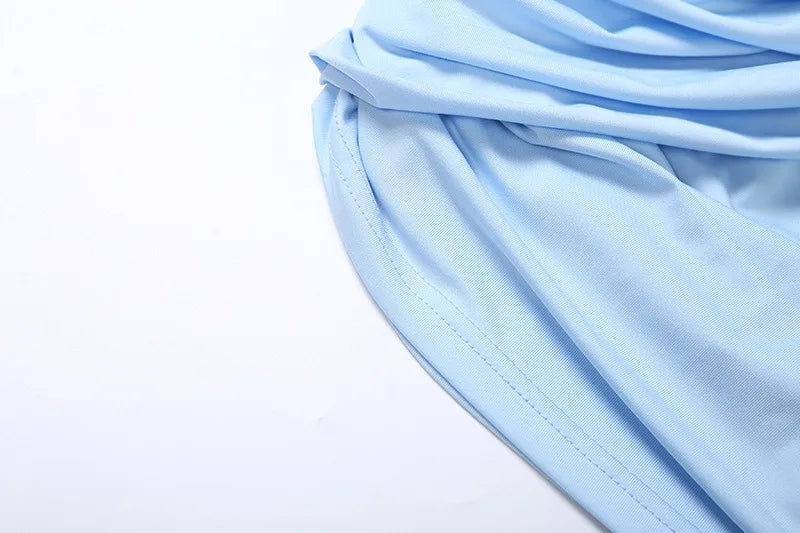 Deep V Neck Sleeveless Backless Mini Dress Sexy Blue Summer Dresses for Women Clothes 2026