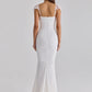 Sweetheart Neck Sexy Mermaid Maxi Dress Women Elegant Ruffle Sleeves Bodycon Evening Club Party Long Dress Female Gown