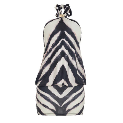 Zebra Printed Halter Backless Mini Dresses Sexy Outfits Club Wear Summer Dress for Woman 2026